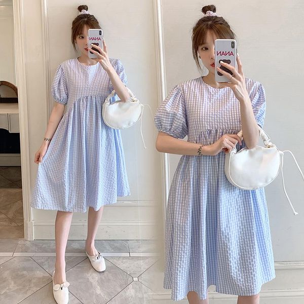 maternity dresses pregnant women dress summer clothes fashion loose plaid short sleeve elegant pregnancy, White
maternity dresses pregnant women dress summer clothes fashion loose plaid short sleeve elegant pregnancy, White