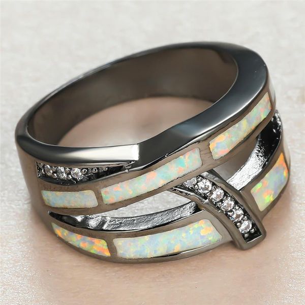 luxury male female white opal stone ring vintage 14kt black gold wedding rings for women men geometric crystal engagement, Slivery;golden
luxury male female white opal stone ring vintage 14kt black gold wedding rings for women men geometric crystal engagement, Slivery;golden