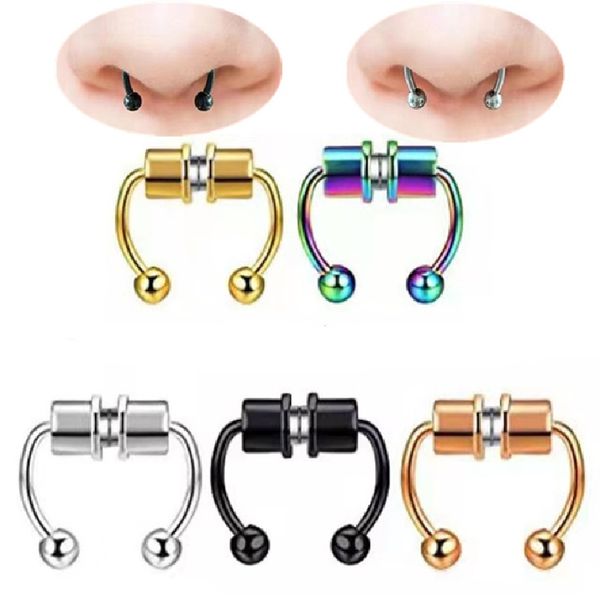 magnetic fake nose rings for women men stainless steel horseshoe clip on ring non piercing jewelry, Silver
magnetic fake nose rings for women men stainless steel horseshoe clip on ring non piercing jewelry, Silver