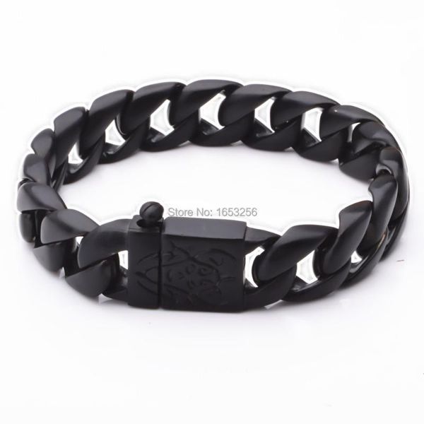fashion black plated curb cuban link bracelet chain stainless steel cool clasp jewelry for men gift 15mm 8.66'' link,
fashion black plated curb cuban link bracelet chain stainless steel cool clasp jewelry for men gift 15mm 8.66'' link,