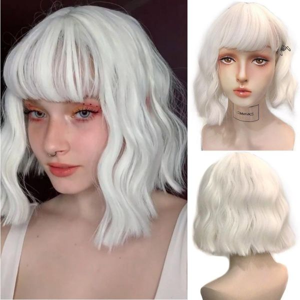 synthetic wigs houyan short wavy curly hair bob wig women's white pink blue purple bangs gradient party, Black
synthetic wigs houyan short wavy curly hair bob wig women's white pink blue purple bangs gradient party, Black