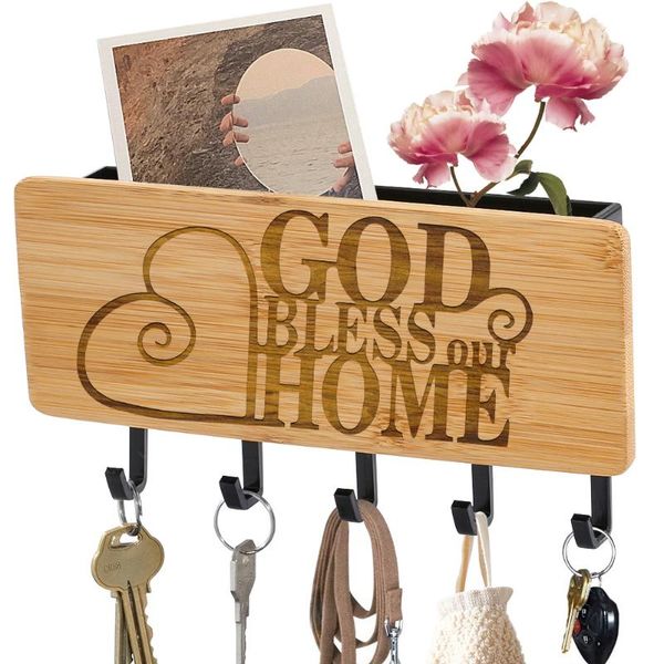 god bless our home key rack personalized text design wooden family sundries hook storage tool wall-mounted practial hooks & rai
god bless our home key rack personalized text design wooden family sundries hook storage tool wall-mounted practial hooks & rai