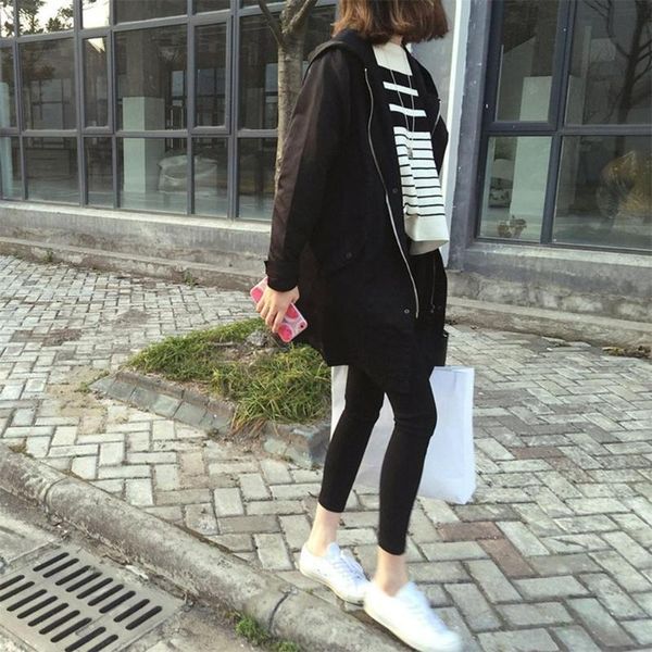 women's jackets korean fashion england style spring autumn loose type jacket outwear letter printed long female coat with zipper 37, Black;brown
women's jackets korean fashion england style spring autumn loose type jacket outwear letter printed long female coat with zipper 37, Black;brown