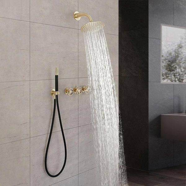 nordic minimalist copper brushed golden shower set concealed into the wall and cold faucet with hand bathroom sets
nordic minimalist copper brushed golden shower set concealed into the wall and cold faucet with hand bathroom sets