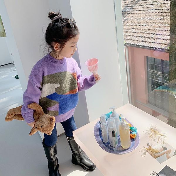 pullover mila chou 2021 winter baby girls o-neck graffiti purple sweater children's cute loose knit coat kids clothes, Blue
pullover mila chou 2021 winter baby girls o-neck graffiti purple sweater children's cute loose knit coat kids clothes, Blue