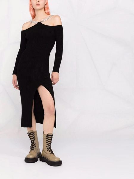 casual dresses 2021fw autumn fashion women halter chains knitted black slim long sleeve dress for female gdnz 7.24, Black;gray
casual dresses 2021fw autumn fashion women halter chains knitted black slim long sleeve dress for female gdnz 7.24, Black;gray