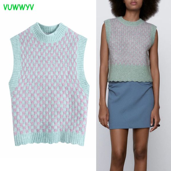 vintage purple plaid women sweater vest spring chic ribbed short sleeveless sweaters woman elastic street female 210430, Black;white
vintage purple plaid women sweater vest spring chic ribbed short sleeveless sweaters woman elastic street female 210430, Black;white