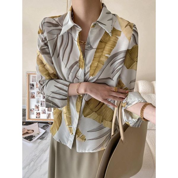 women's blouses & shirts stylish chic lapel women elegant single-breasted loose ladies printed 2021 summer blusas femme, White
women's blouses & shirts stylish chic lapel women elegant single-breasted loose ladies printed 2021 summer blusas femme, White