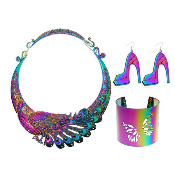 earrings & necklace lnrnan colorful metal collar bangles sets for women fashion accessories classic geometric necklaces 4 pieces set, Silver
earrings & necklace lnrnan colorful metal collar bangles sets for women fashion accessories classic geometric necklaces 4 pieces set, Silver