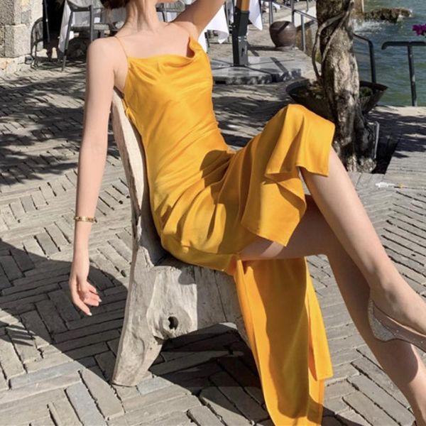 casual dresses women yellow dress fashion temperament travel clothes fairy beach slash neck spaghetti strap seaside holiday, Black;gray
casual dresses women yellow dress fashion temperament travel clothes fairy beach slash neck spaghetti strap seaside holiday, Black;gray