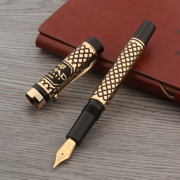 fountain pens black golden pen metal corrosion process spin 35 nib student stationery office supplies
fountain pens black golden pen metal corrosion process spin 35 nib student stationery office supplies