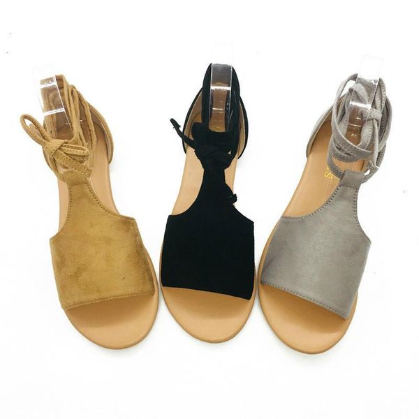 summer roman sandals flat heel ankle straps suede women large size shallow mouth fish cgb, Black
summer roman sandals flat heel ankle straps suede women large size shallow mouth fish cgb, Black