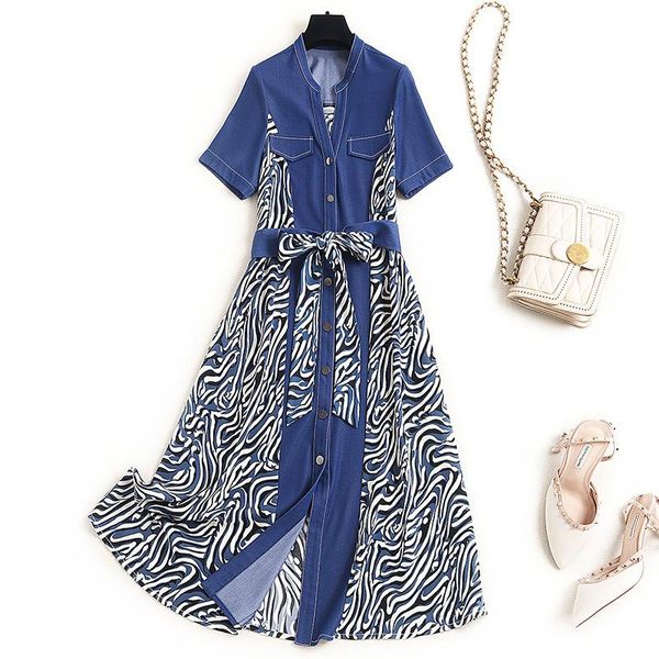 casual dresses women fashion summer dress 2021 designer geometric print patchwork faux jeans short sleeve blue, Black;gray
casual dresses women fashion summer dress 2021 designer geometric print patchwork faux jeans short sleeve blue, Black;gray