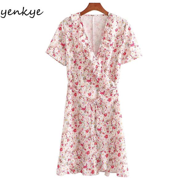 yenkye holiday women floral print ruffle wrap dress female cross v neck short sleeve a-line casual summer dress mini vestido 210515, Black;gray
yenkye holiday women floral print ruffle wrap dress female cross v neck short sleeve a-line casual summer dress mini vestido 210515, Black;gray