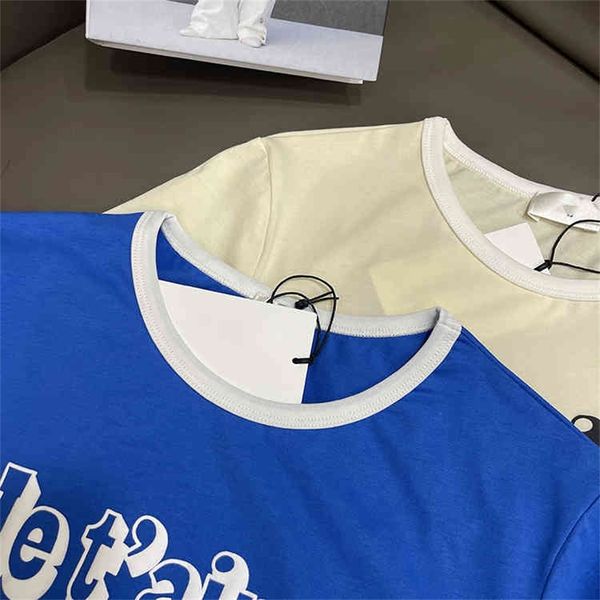 ce home 2022 early spring new french aging foam letter printing round neck contrast color casual short sleeve t-shirt, White;black
ce home 2022 early spring new french aging foam letter printing round neck contrast color casual short sleeve t-shirt, White;black
