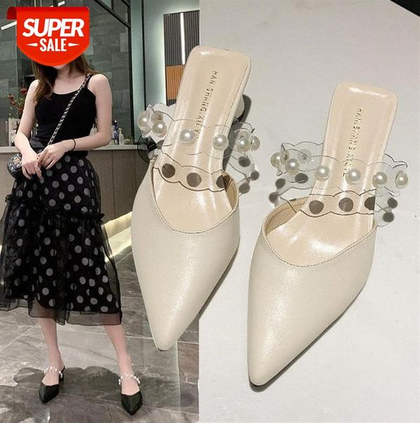 baotou half slippers women's pointed pearl decoration thick heel mules outer wear fashionable solid color #oy9k, Black
baotou half slippers women's pointed pearl decoration thick heel mules outer wear fashionable solid color #oy9k, Black