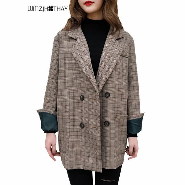 women's suits & blazers winter plaid jacket autumn coat suit female fashion elegant formal notched collar 2021, White;black
women's suits & blazers winter plaid jacket autumn coat suit female fashion elegant formal notched collar 2021, White;black