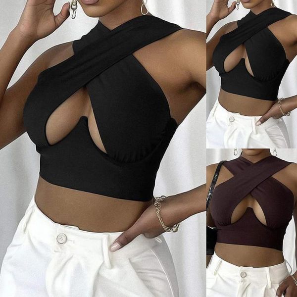 women's tanks & camis hollow halter tank neck crossover sleeveless solid color tube corset short crop women y2k, White
women's tanks & camis hollow halter tank neck crossover sleeveless solid color tube corset short crop women y2k, White