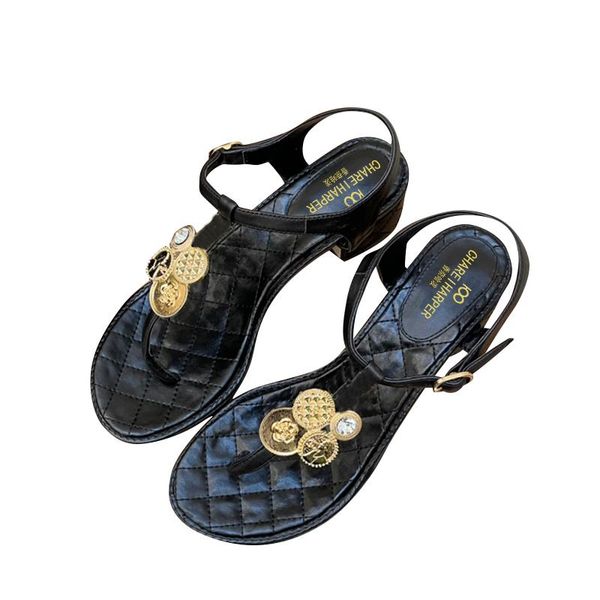 sandals french charei original slippers women's chain rubber bottom non slip inner leather luxury ,with counter box dust bag, Black
sandals french charei original slippers women's chain rubber bottom non slip inner leather luxury ,with counter box dust bag, Black