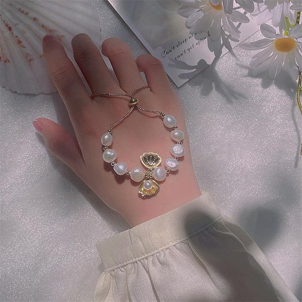 beaded, strands korean version of baroque shaped natural freshwater pearl bracelet female ins shell pendant opal girlfriends for woman, Black
beaded, strands korean version of baroque shaped natural freshwater pearl bracelet female ins shell pendant opal girlfriends for woman, Black