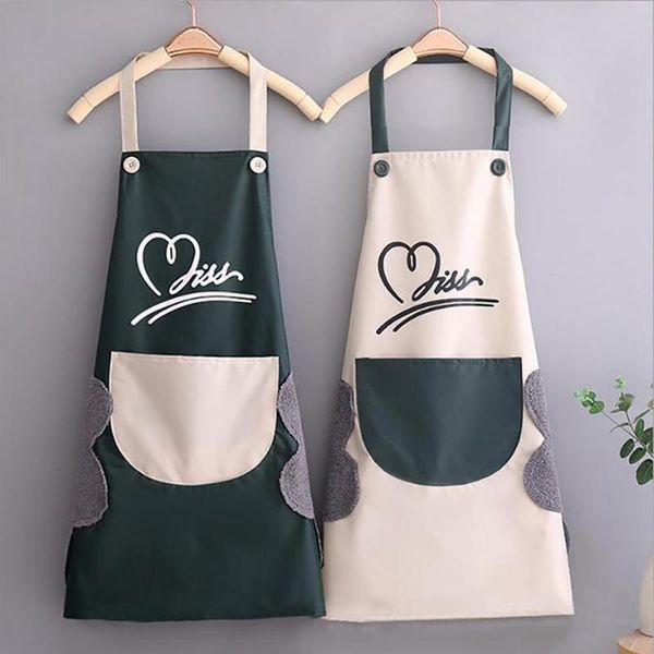 aprons hand-wiping pvc kitchen apron household waiter waterproof waist cooking gown