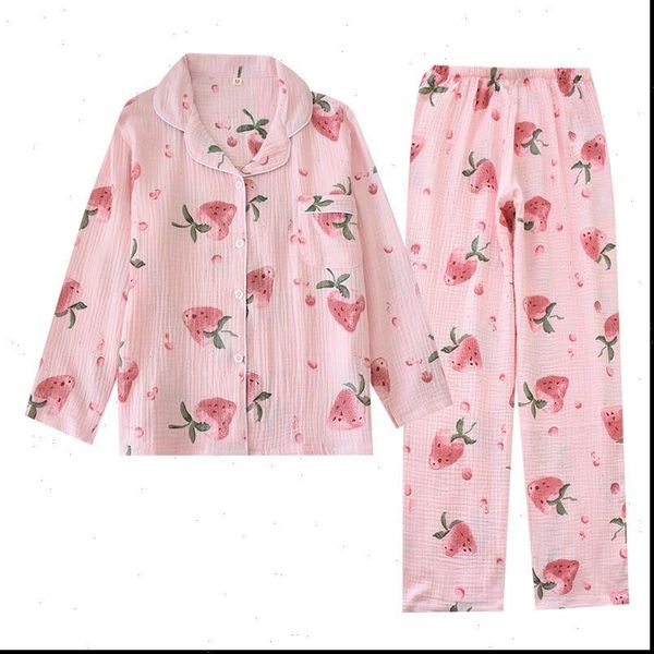 spring sweet strawberry pajamas womens sleepwears set comfort gauze cotton loose thin sleepwear full sleeve casual wear homewear, Black;red
spring sweet strawberry pajamas womens sleepwears set comfort gauze cotton loose thin sleepwear full sleeve casual wear homewear, Black;red