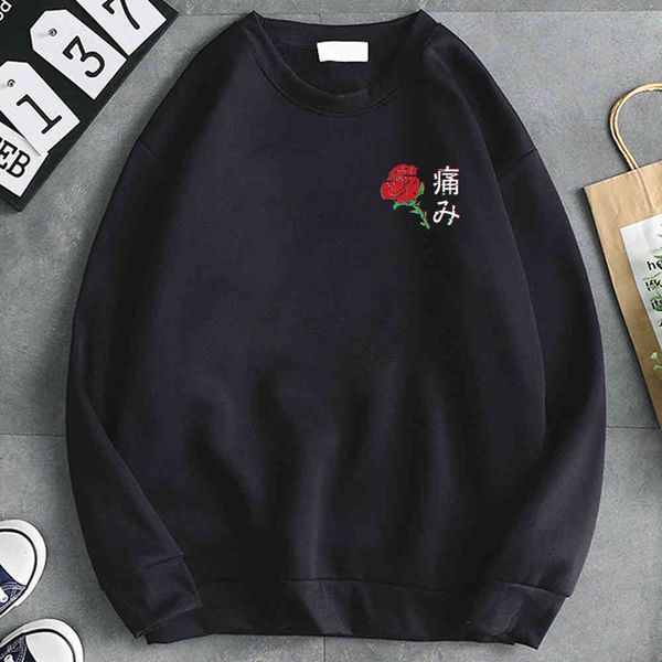 men's hoodie, pocket and red rose print, street punk style, harajuku style, autumn, brand new, Black
men's hoodie, pocket and red rose print, street punk style, harajuku style, autumn, brand new, Black