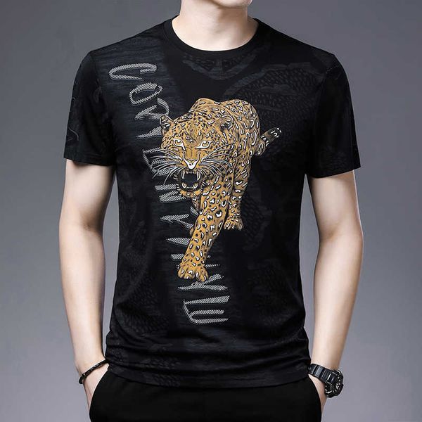 men's short sleeve summer new ice t-shirt tiger print mercerized cotton t-shirt youth round neck half sleeve men's shirt, White;black
men's short sleeve summer new ice t-shirt tiger print mercerized cotton t-shirt youth round neck half sleeve men's shirt, White;black