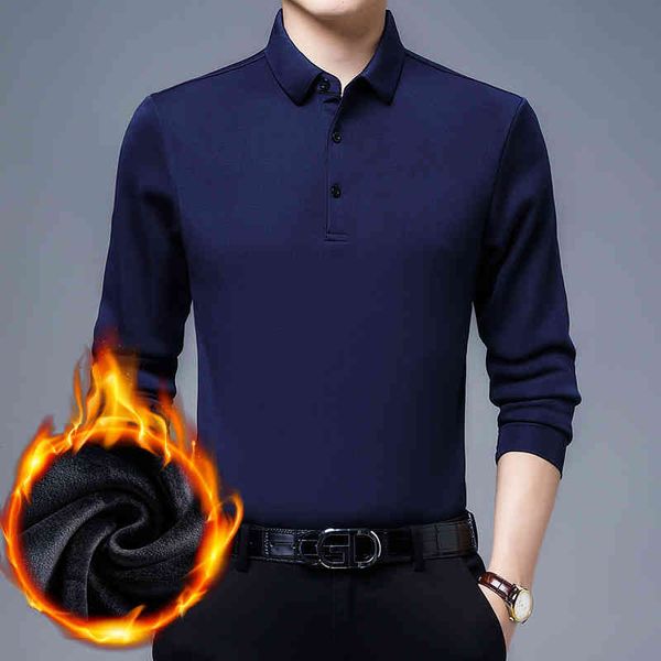 straight hair autumn and winter long sve plush thickened t-shirt middle-aged casual solid color lapel men's polo, White;black
straight hair autumn and winter long sve plush thickened t-shirt middle-aged casual solid color lapel men's polo, White;black