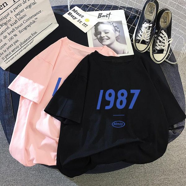 with numbers printed women short sleeve t-shirt 2021 summer oversized casual crew neck women's, White
with numbers printed women short sleeve t-shirt 2021 summer oversized casual crew neck women's, White