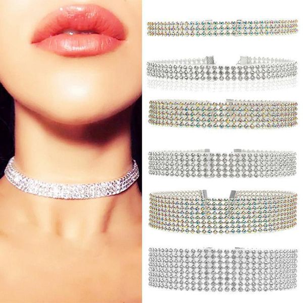 chokers 1pc crystal rhinestone choker necklace women wedding accessories silver color chain punk gothic jewelry collier, Golden;silver
chokers 1pc crystal rhinestone choker necklace women wedding accessories silver color chain punk gothic jewelry collier, Golden;silver
