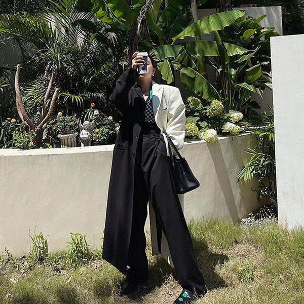 women's trench coats black white matching suit splicing coat spring autumn 2021 loose thin long temperament fashion casual windbreaker, Tan;black
women's trench coats black white matching suit splicing coat spring autumn 2021 loose thin long temperament fashion casual windbreaker, Tan;black
