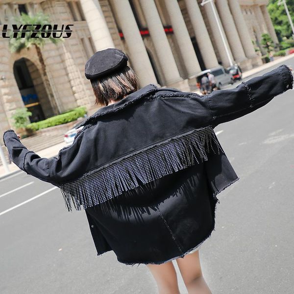 women's jackets tassel denim jacket women loose spring autumn vintage fashion single-breasted casual coat female outerwear, Black;brown
women's jackets tassel denim jacket women loose spring autumn vintage fashion single-breasted casual coat female outerwear, Black;brown