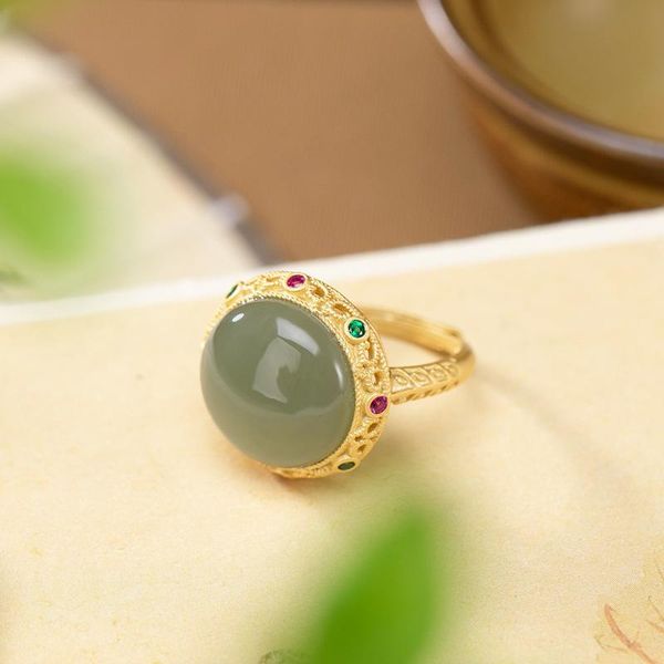 cluster rings s925 sterling silver gold-plated women inlaid ring with natural hetian jade simple peace buckle ladies open k0090, Golden;silver
cluster rings s925 sterling silver gold-plated women inlaid ring with natural hetian jade simple peace buckle ladies open k0090, Golden;silver