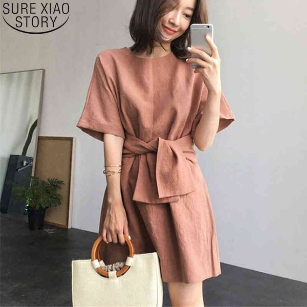 women vintage korean loose lace up high waist short sleeve summer dress solid cotton o-neck party mini dresses 9865 210417, Black;gray
women vintage korean loose lace up high waist short sleeve summer dress solid cotton o-neck party mini dresses 9865 210417, Black;gray