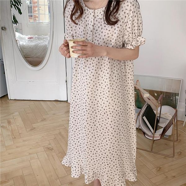 summer nightgowns dress floral print womens sleepwears soft cotton ruffles short sleeve sleepdress home clothes nightdress pijama y481, Black;red
summer nightgowns dress floral print womens sleepwears soft cotton ruffles short sleeve sleepdress home clothes nightdress pijama y481, Black;red