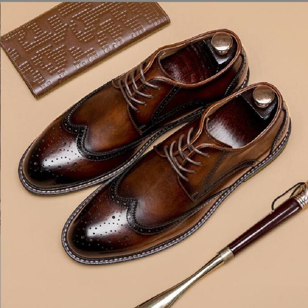 genuine leather dress shoes comfy men casual smart business work office fashion lace-up shoes da08, Black
genuine leather dress shoes comfy men casual smart business work office fashion lace-up shoes da08, Black