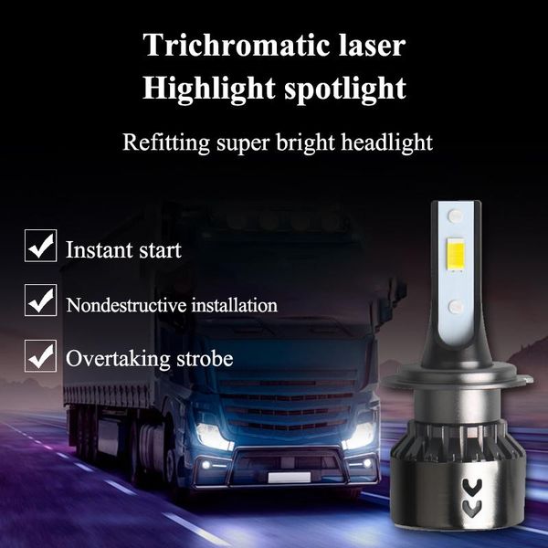 24v truck dedicated three-color led headlight/car light modification/headlight/high far and near integrated/h4/h1/h7 car headlights
24v truck dedicated three-color led headlight/car light modification/headlight/high far and near integrated/h4/h1/h7 car headlights