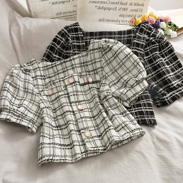 korean vintage tweed jacket coat women summer single breasted plaid crop female square collar slim woolen jackets outwear women's, Black;brown
korean vintage tweed jacket coat women summer single breasted plaid crop female square collar slim woolen jackets outwear women's, Black;brown
