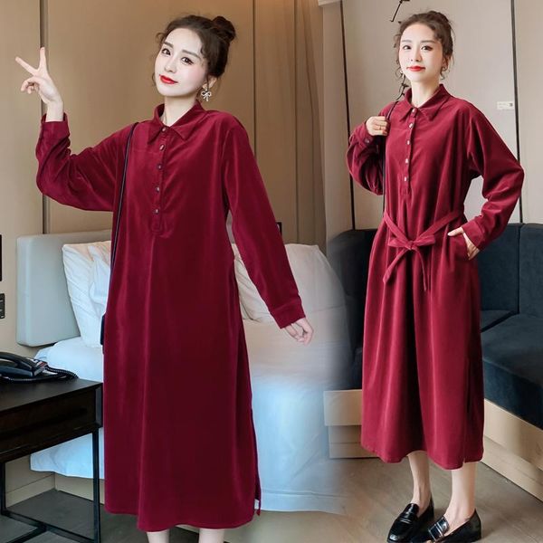 maternity dresses 8810# autumn cotton corduroy long blouses ties waist loose slim dress clothes for pregnant women pregnancy, White
maternity dresses 8810# autumn cotton corduroy long blouses ties waist loose slim dress clothes for pregnant women pregnancy, White