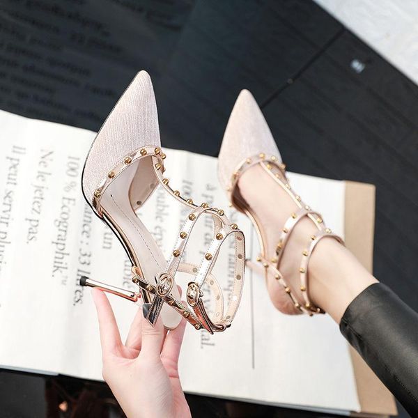 sandals women's thick heel summer rivet high heels mid-heel pointed with buckle strap square pumps party shoes, Black
sandals women's thick heel summer rivet high heels mid-heel pointed with buckle strap square pumps party shoes, Black