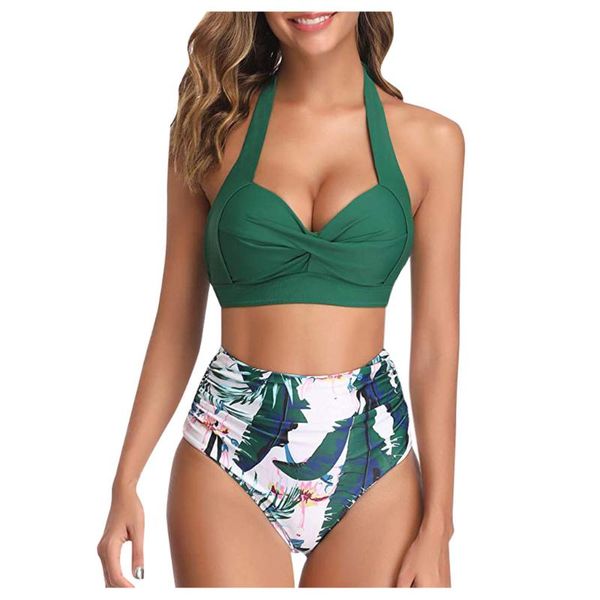 women's swimwear leaf print bikini 2021 female swimsuit women thong push up bikinis set high waist swimming suits for bathing suit, White;black
women's swimwear leaf print bikini 2021 female swimsuit women thong push up bikinis set high waist swimming suits for bathing suit, White;black