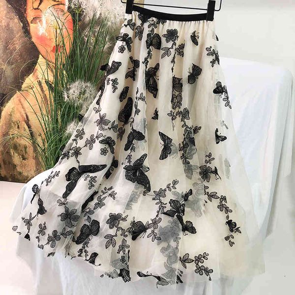 skirts summer fairy 3d butterfly embroidery a-line maxi gauze embroidered butterflies sweet flared ankle long tulle skirts, Black
skirts summer fairy 3d butterfly embroidery a-line maxi gauze embroidered butterflies sweet flared ankle long tulle skirts, Black