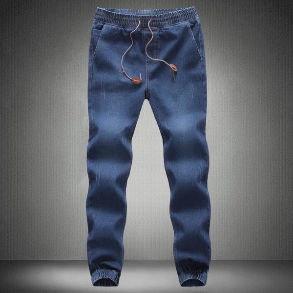 men's pants blue jeans elastic drawstring slim fit trousers pleated men autumn winter fashion, Black
men's pants blue jeans elastic drawstring slim fit trousers pleated men autumn winter fashion, Black