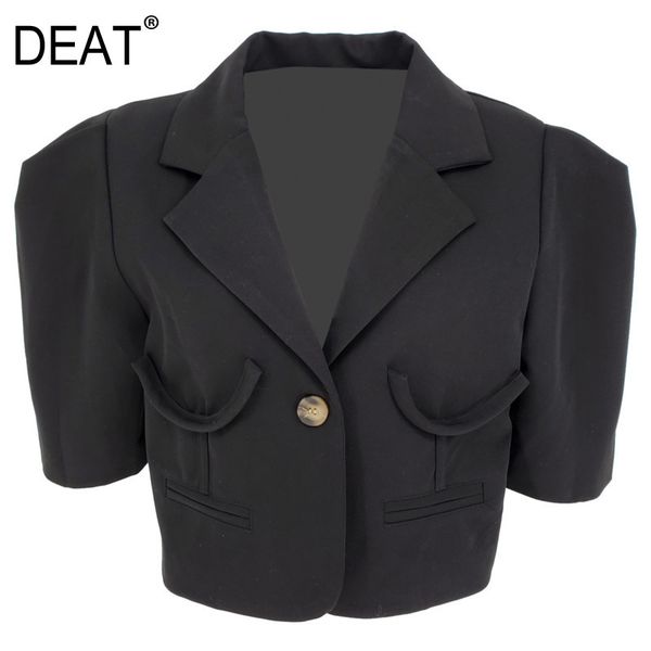 spring and summer fashion women clothes single button pocket short slim notched small blazer wr15101l 210421, White;black
spring and summer fashion women clothes single button pocket short slim notched small blazer wr15101l 210421, White;black