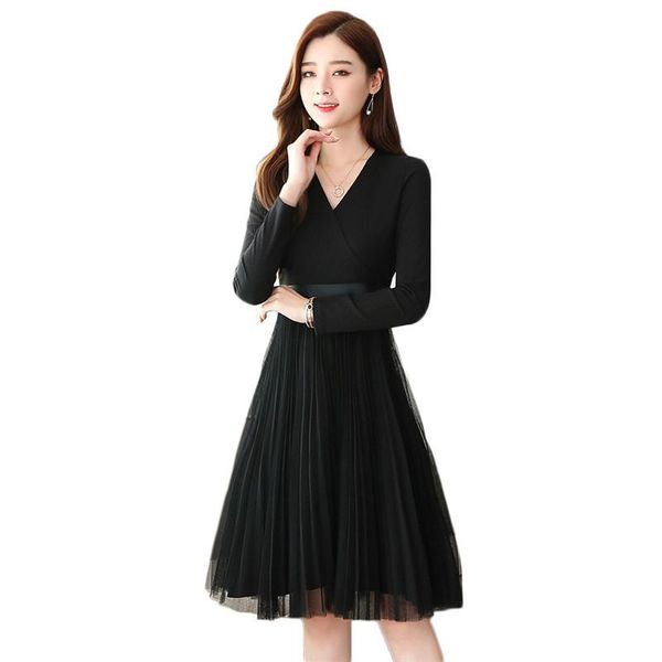 casual dresses winter dress women black -3xl plus size 2021 autumn korean v neck slim long sleeve mesh chic knitted feminina lr820, Black;gray
casual dresses winter dress women black -3xl plus size 2021 autumn korean v neck slim long sleeve mesh chic knitted feminina lr820, Black;gray
