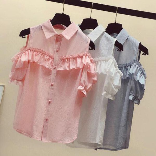 women's blouses & shirts summer white chiffon women blouse shirt fashion 2021 short sleeve shiny ruffle off shoulder woman clothing bl
women's blouses & shirts summer white chiffon women blouse shirt fashion 2021 short sleeve shiny ruffle off shoulder woman clothing bl