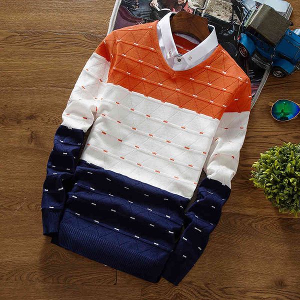sweaters knit autumn and winter men's sweater fake two shirt collar teenagers wear, White;black
sweaters knit autumn and winter men's sweater fake two shirt collar teenagers wear, White;black