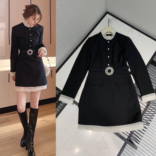 casual dresses 2021 clothes autumn elegant office ladies formal dress women rhinestones belt lace black, Black;gray
casual dresses 2021 clothes autumn elegant office ladies formal dress women rhinestones belt lace black, Black;gray