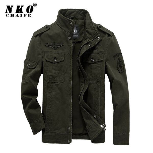 chaifenko cotton military jacket men bomber soldier ma-1 style army s coat casual pilot tactics m-6xl 211126, Black;brown 
chaifenko cotton military jacket men bomber soldier ma-1 style army s coat casual pilot tactics m-6xl 211126, Black;brown